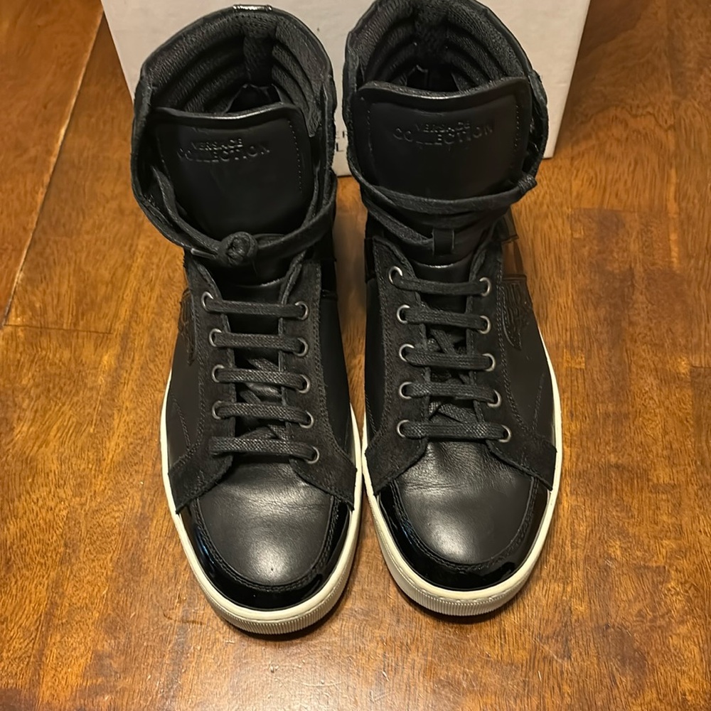 Versace Collection Black High-Top Sneakers